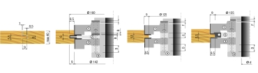 Wendeplatten-Verstellbarer Nut-und Federfräser 160,2x-x30xZ=2+2+2+2 V=4